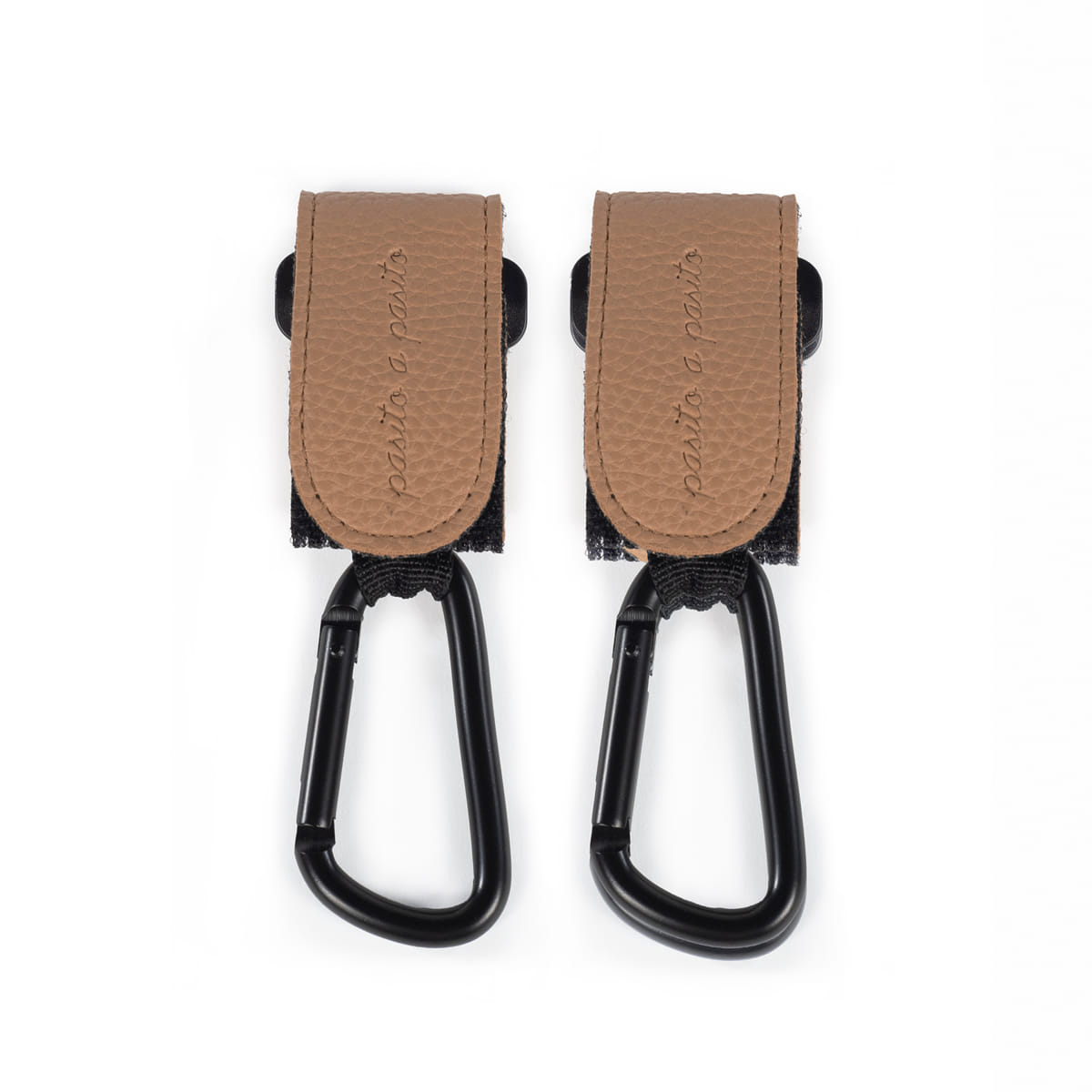 Lot de 2 crochets pour poussette Icon Caramel – Similicuir élégant et résistant