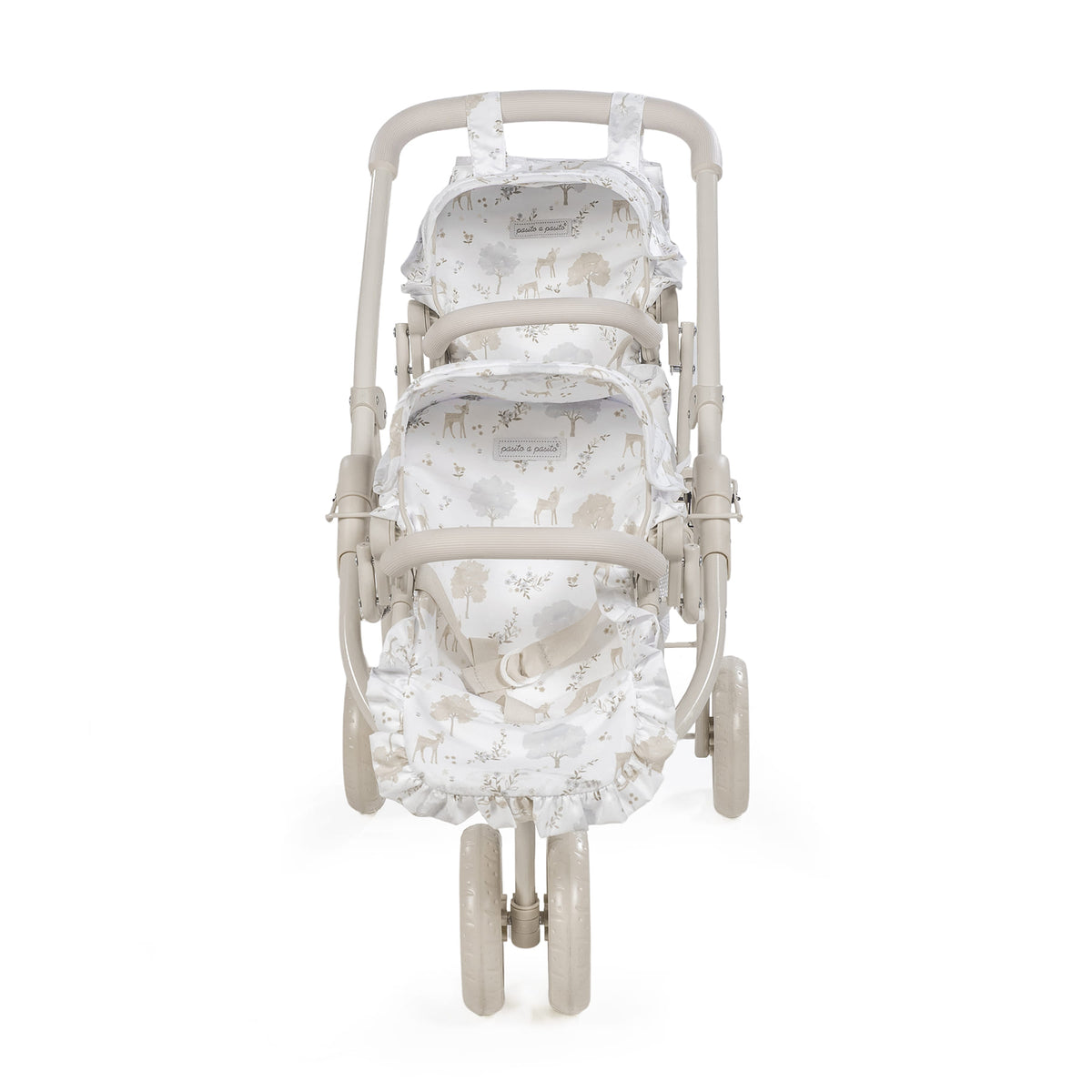 Landau jumeau Nara  – Poussette double pour poupées avec sac assorti