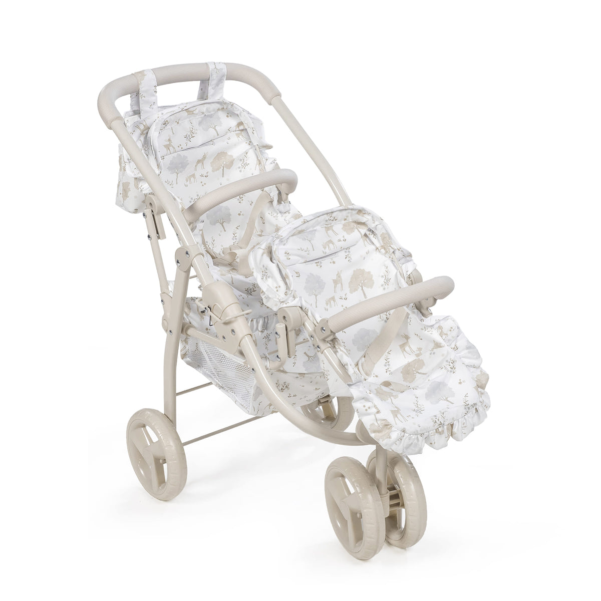 Landau jumeau Nara  – Poussette double pour poupées avec sac assorti