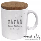 Mug Maman Tout Terrain – Céramique et couvercle en liège français