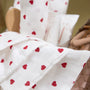 Lot de 2 langes coeurs rouges 120x120cm MEYCO BABY