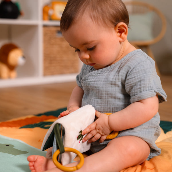 Livre Tissu Bébé – Jungle 🐒🌿