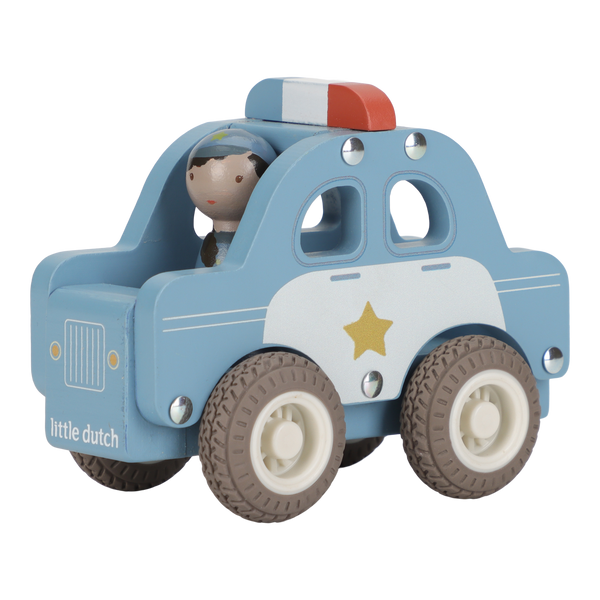 Voiture de police en bois FSC – Jouet d’éveil et jeu de rôle LITTLE DUTCH