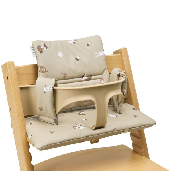 Coussin chaise haute- animaux forêt