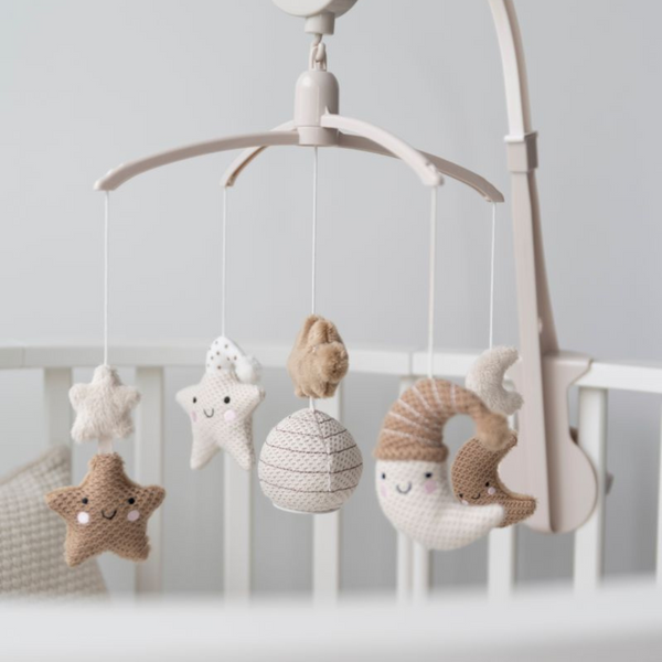 Mobile bébé musical Heaven taupe lin chaud BABY'S ONLY