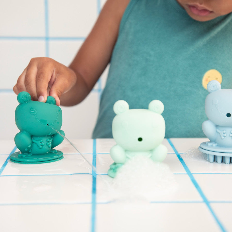Jouets de bain bébé – Set 3 grenouilles en silicone