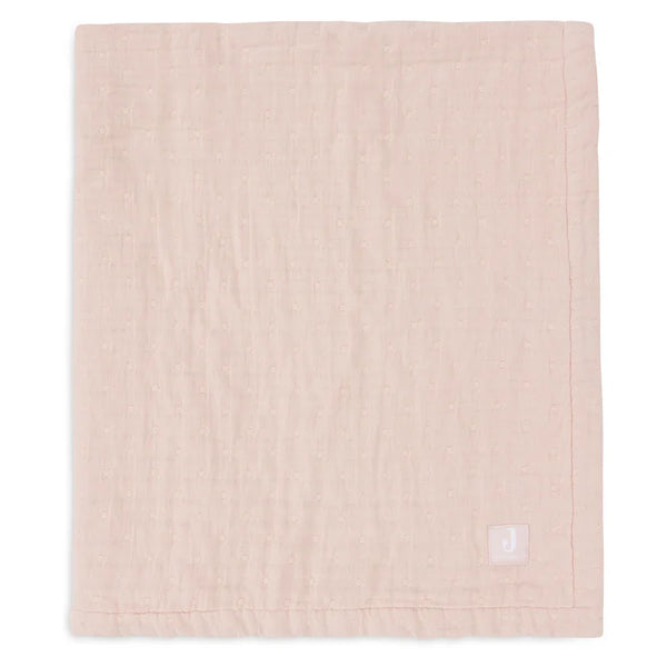 Couverture Berceau Gaze De Coton 75x100cm Jacquard - Wild Rose - GOTS