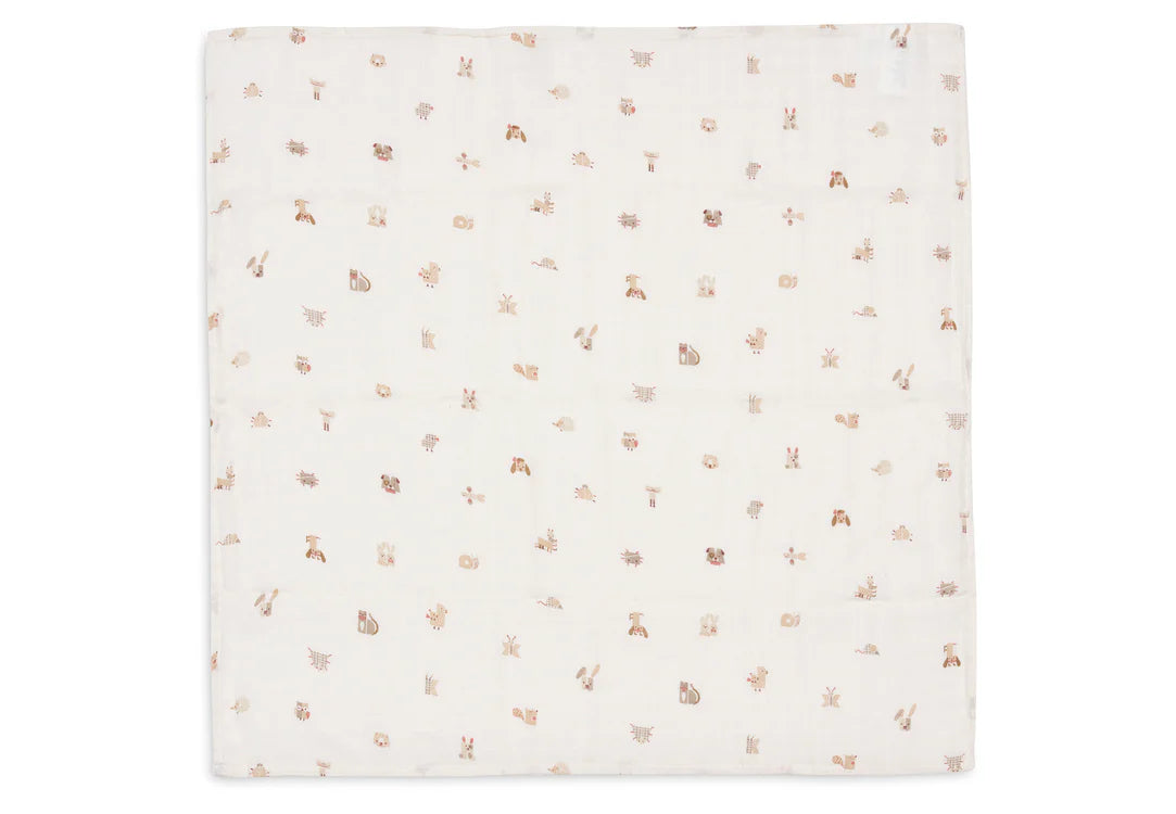 1 Lange Gaze de Coton Small 70x70cm - Animal Friends