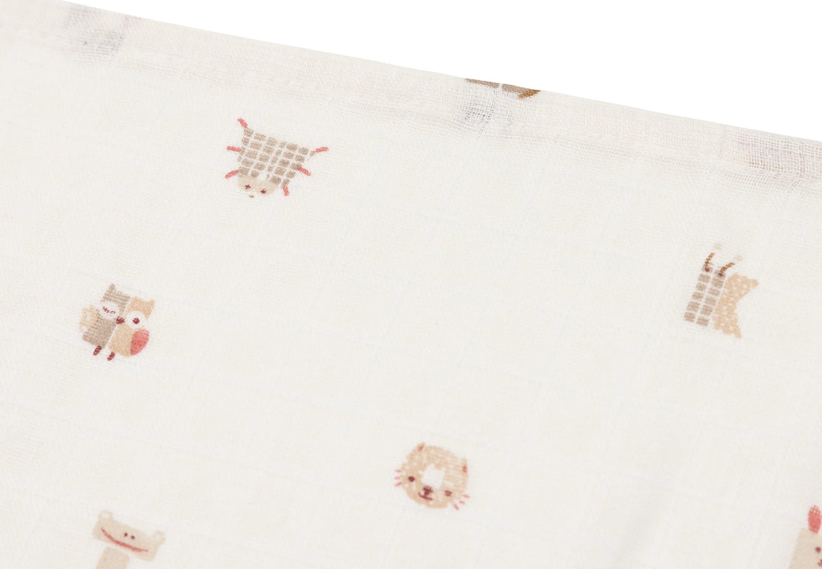 1 Lange Gaze de Coton Small 70x70cm - Animal Friends