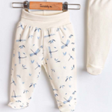 Pantalon bébé fleuri bleu (3-6 mois) Ciccimbaby