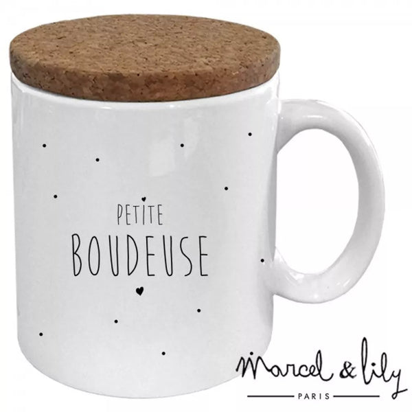 Mug "Petite boudeuse" avec couvercle en liège 😘 Marcel & Lily