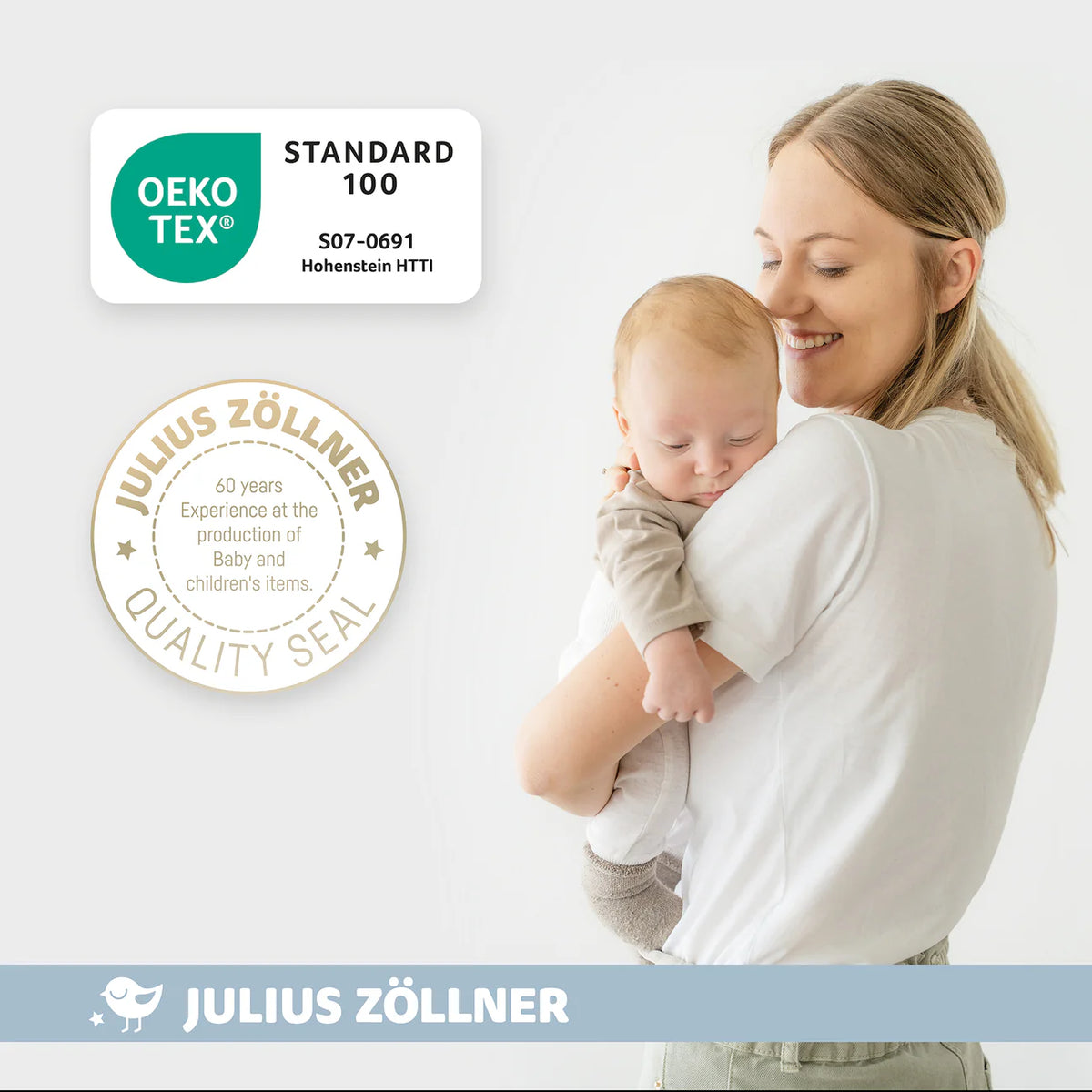 Tour de lit oie de Julius Zöllner, 180 cm de douceur certifiée OEKO-TEX®. Idéal pour protéger bébé et décorer la chambre avec tendresse.