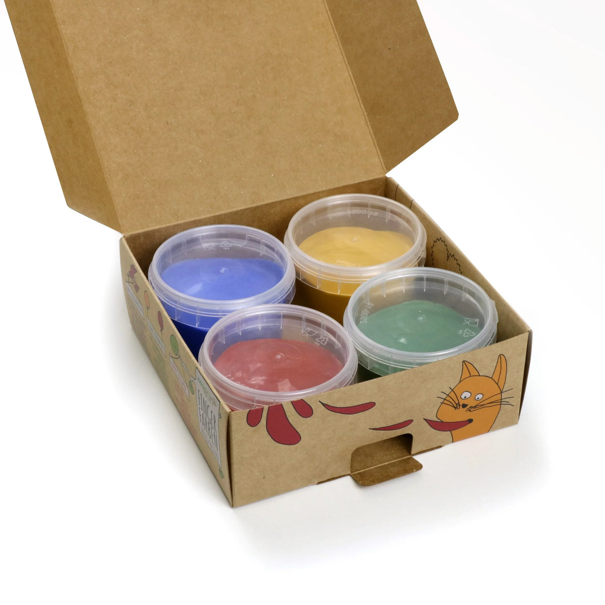 Coffret 4 pots peinture aux doigts naturelle & vegan “Aki”