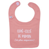 Bavoir “Copié-Collé de Maman” rose thé BB & CO