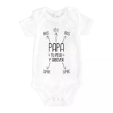 Body bébé blanc Papa tu peux y arriver en coton doux, message humour pour jeune papa