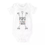 Body bébé blanc Papa tu peux y arriver en coton doux, message humour pour jeune papa