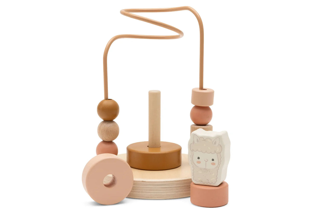 Boulier spirale & jeu à empiler en bois Alpaca Paco – Dès 12 mois JOLLEIN
