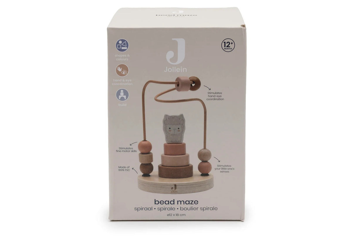 Boulier spirale & jeu à empiler en bois Alpaca Paco – Dès 12 mois JOLLEIN
