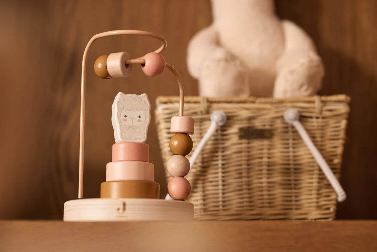 Boulier spirale & jeu à empiler en bois Alpaca Paco – Dès 12 mois JOLLEIN