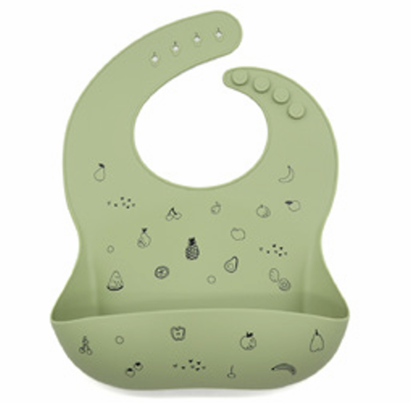 Bavoir silicone fruits - Olive