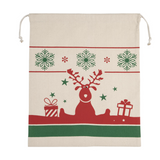 Sac avec cordon motifs de Noël Renne Petit coeur salé