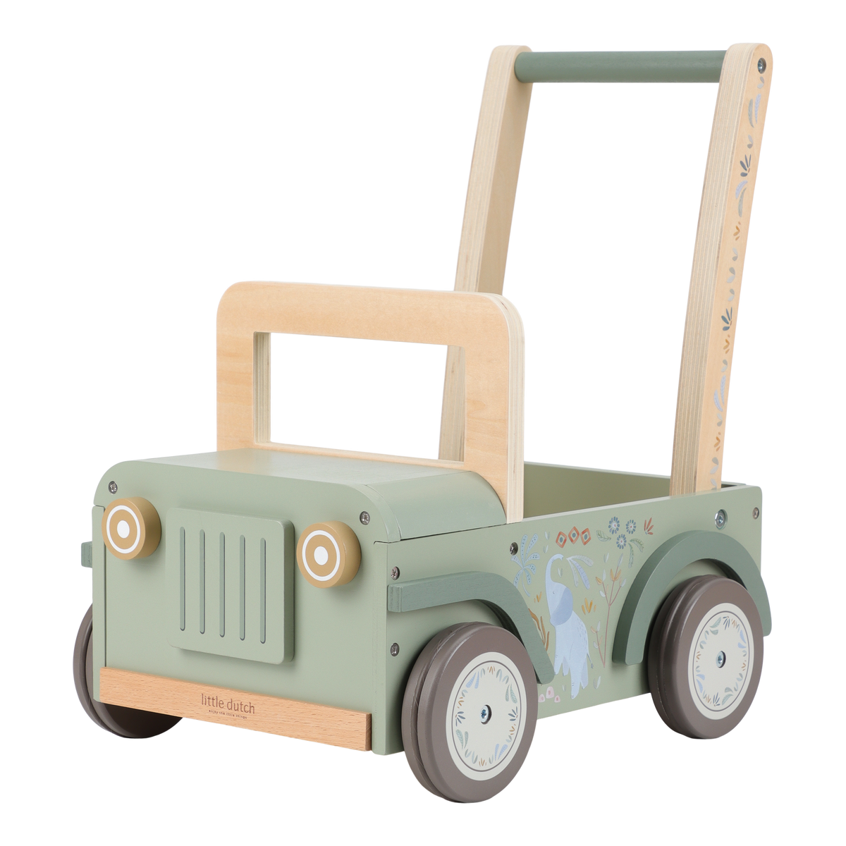 Chariot voiture de safari en bois vert Safari Friends – rangement jouets enfant
