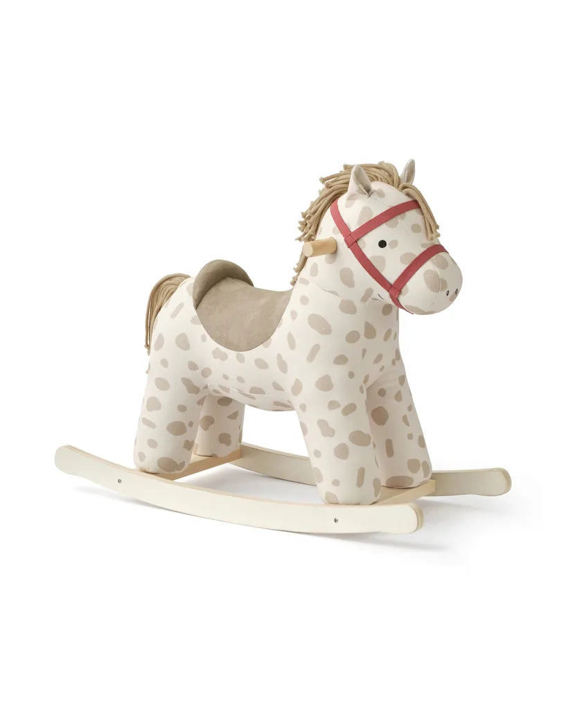 Cheval à bascule Dotty beige à taches – jouet d’éveil dès 18 mois