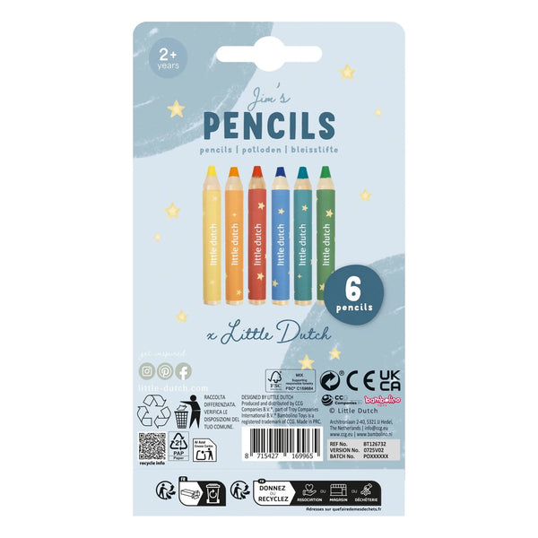 Crayons de couleur en bois - Jim LITTLE DUTCH