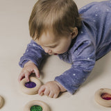 Donut jouet d’éveil sensoriel vert – jouet en bois bébé PETIT BOOM
