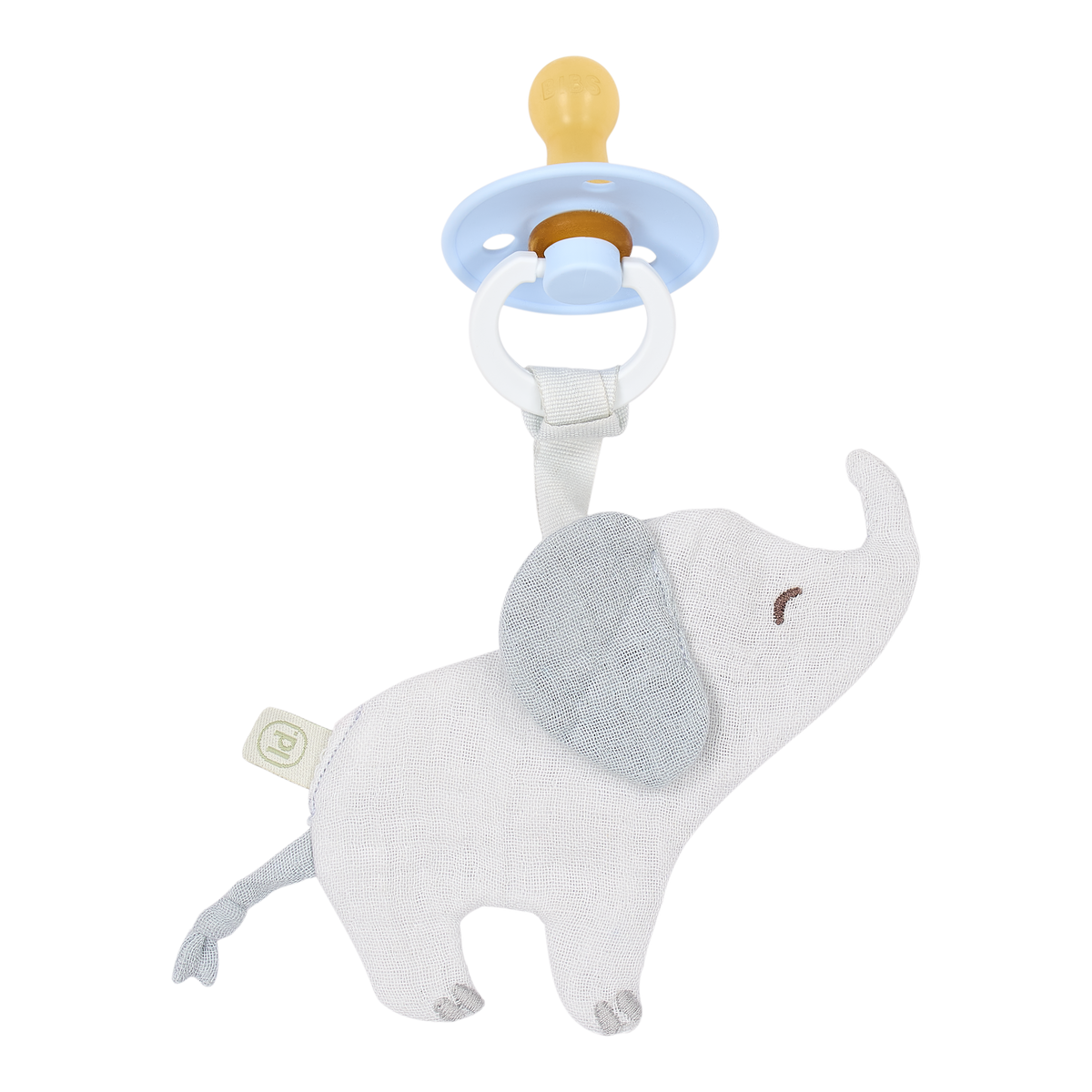 Doudou attache-tétine éléphant en coton bio : l’indispensable pour le confort et le quotidien de bébé.