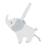 Doudou attache-tétine éléphant en coton bio : l’indispensable pour le confort et le quotidien de bébé.