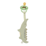 Doudou attache-tétine crocodile en coton bio : l’indispensable pour un bébé rassuré et une tétine toujours à portée.