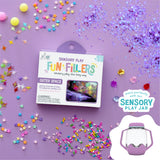 Fun Fillers Espace : accessoires sensoriels à thème pour bacs sensoriels et Sensory Play Jar®. Dès 3 ans pour éveil et créativité.