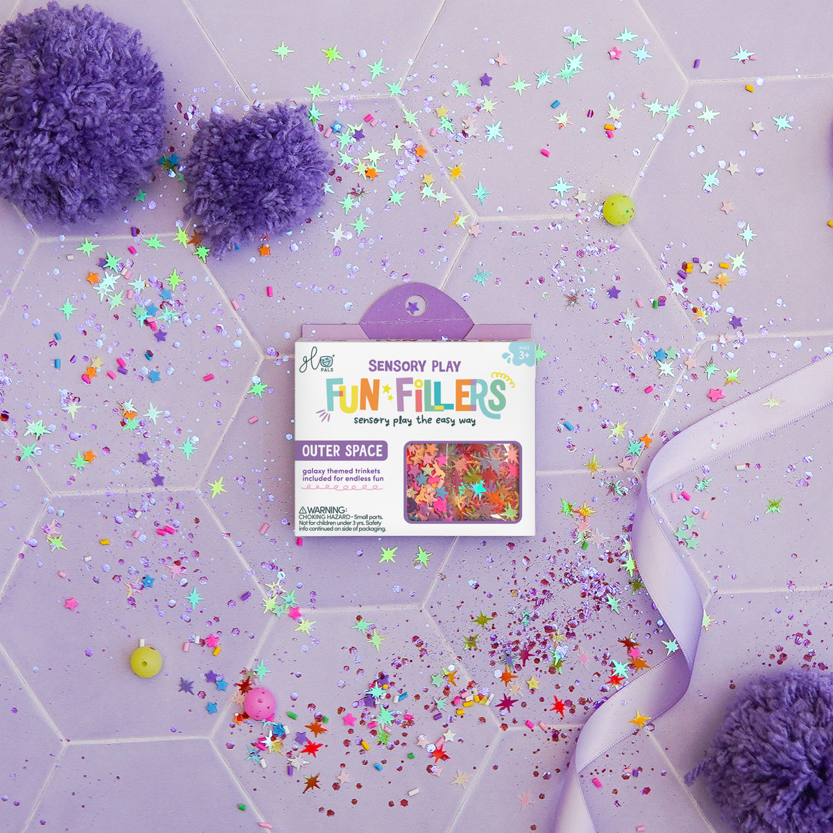 Fun Fillers Espace : accessoires sensoriels à thème pour bacs sensoriels et Sensory Play Jar®. Dès 3 ans pour éveil et créativité.