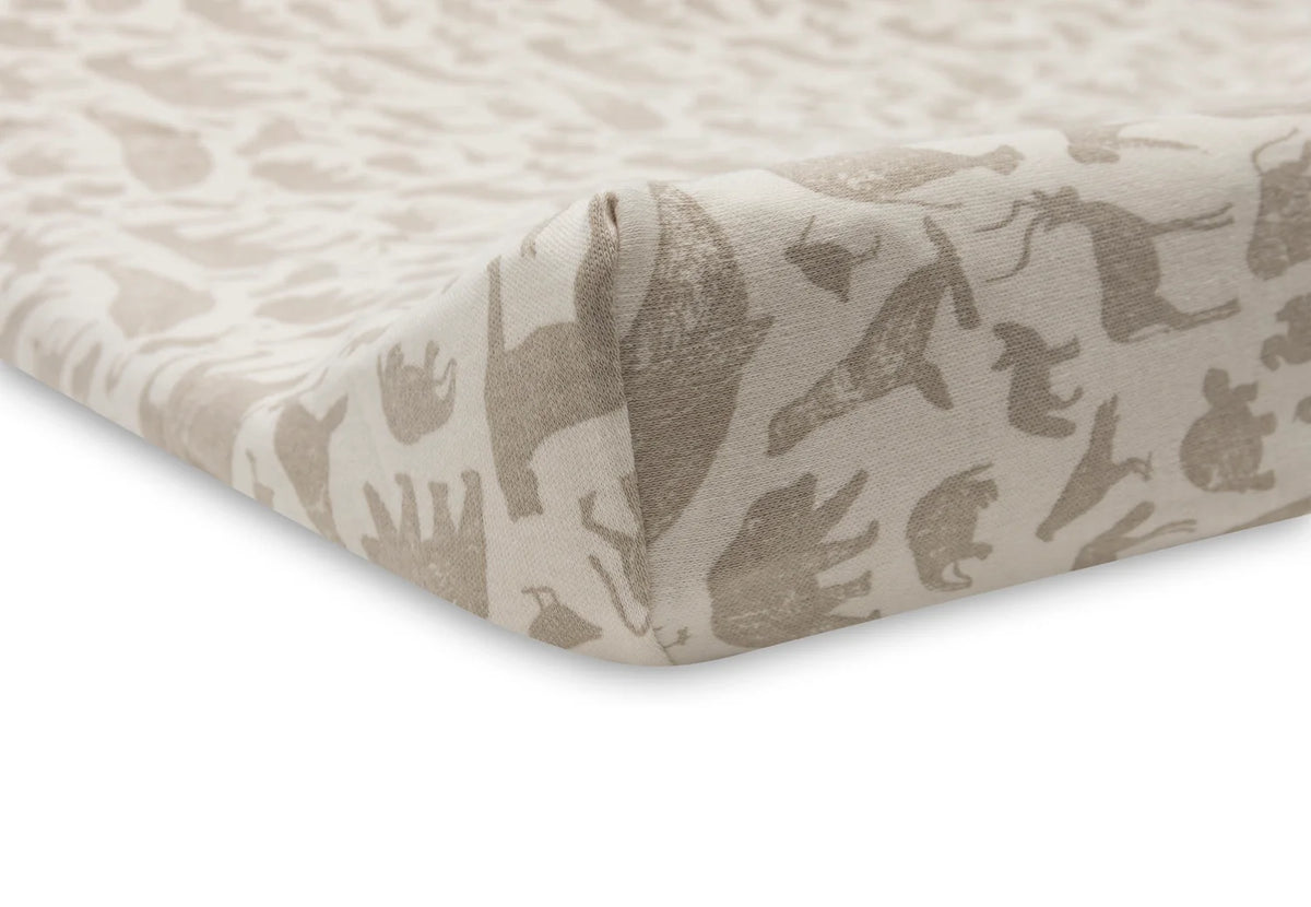 Housse de matelas à langer Jersey Animals Nougat – 50 x 70 cm – Jollein