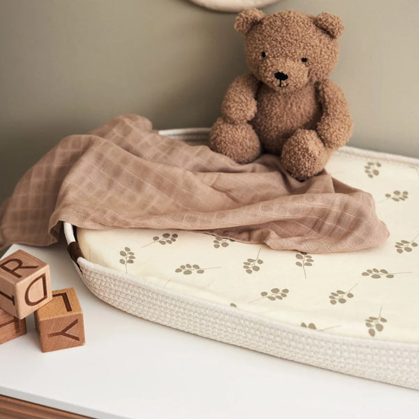 Housse de matelas à langer Jersey Tiny Twig Olive Green – 50 x 70 cm – Jollein