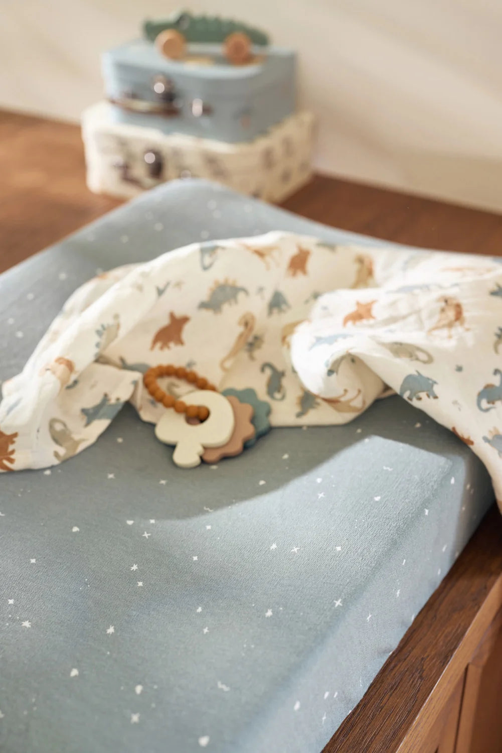 Housse de matelas à langer Jersey Twinkling Sea Green – 50 x 70 cm – Jollein