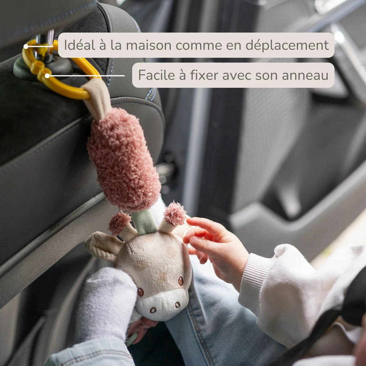 Jouet d'éveil sonore Girafe Gina 28 cm – Nattou – Hochet à suspendre multicolore 🦒 NATTOU