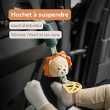 Jouet d'éveil sonore Lion Léon 28 cm – Nattou – Hochet à suspendre multicolore 🦁 NATTOU