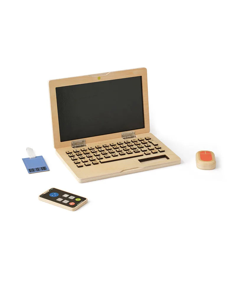 Kit travail au bureau ordinateur en bois – jeu d’imitation dès 3 ans