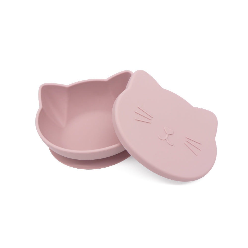 Bol chat ventouse et couvercle pale pink