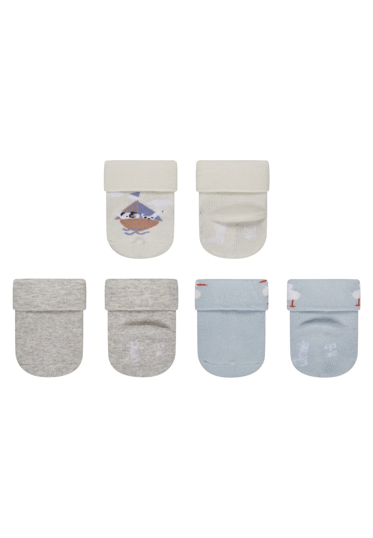 Lot de 3 paires de chaussettes bébé Marin – Bateau, uni & mouette – 6/12 mois STERNTALER