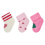 Lot de 3 paires de chaussettes bébé Noël – Boule, flocons & sapin – 0/4 mois STERNTALER