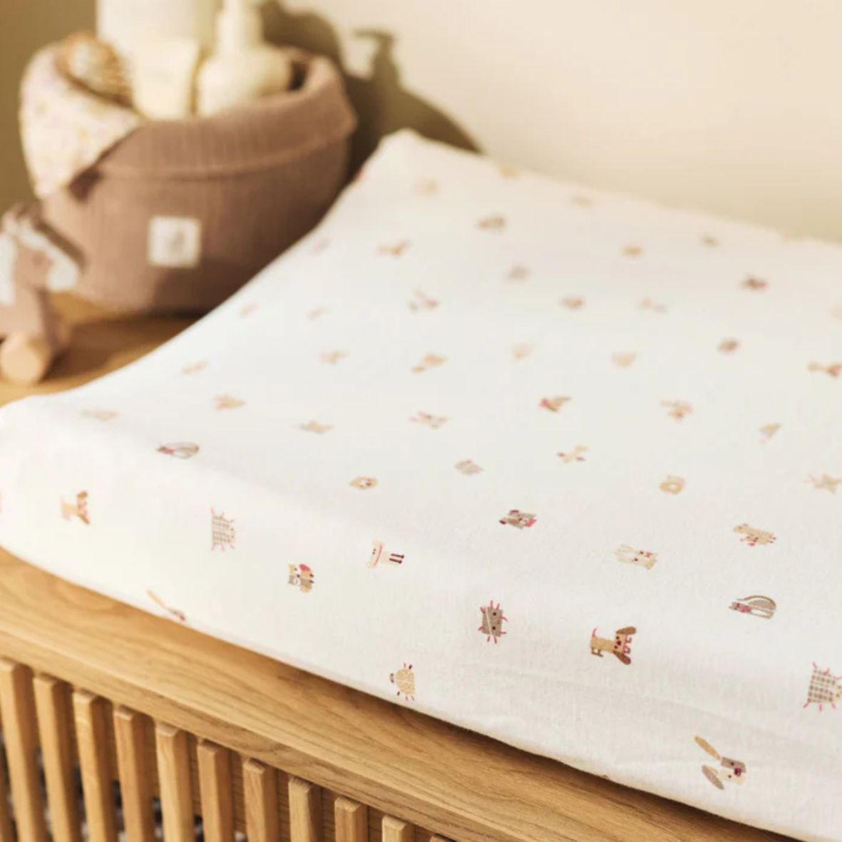Housse matelas à Langer Jersey 50x70cm - Animal Friends JOLLEIN