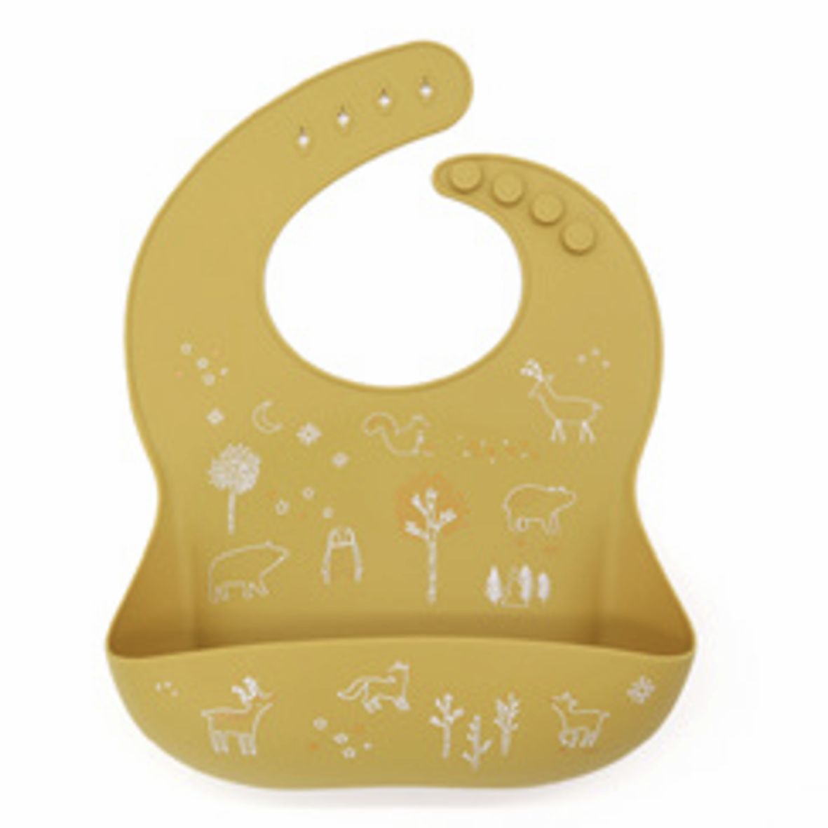 Bavoir silicone animaux de la forêt mangue