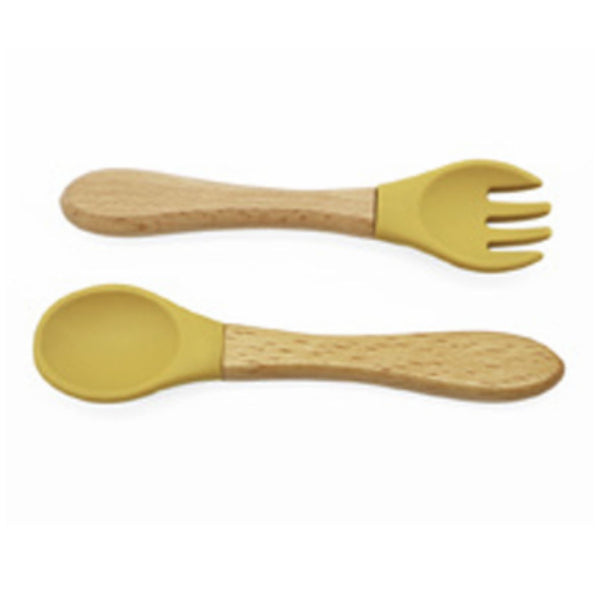 Couverts bois et Silicone mangue
