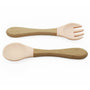 Couverts bois et Silicone flesh corail