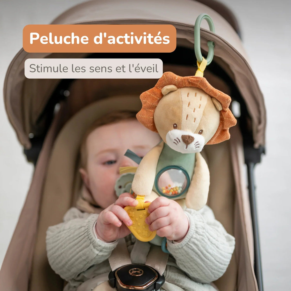 Peluche d'activités Léon le Lion 25 cm – Nattou – Dès la naissance 🦁 NATTOU