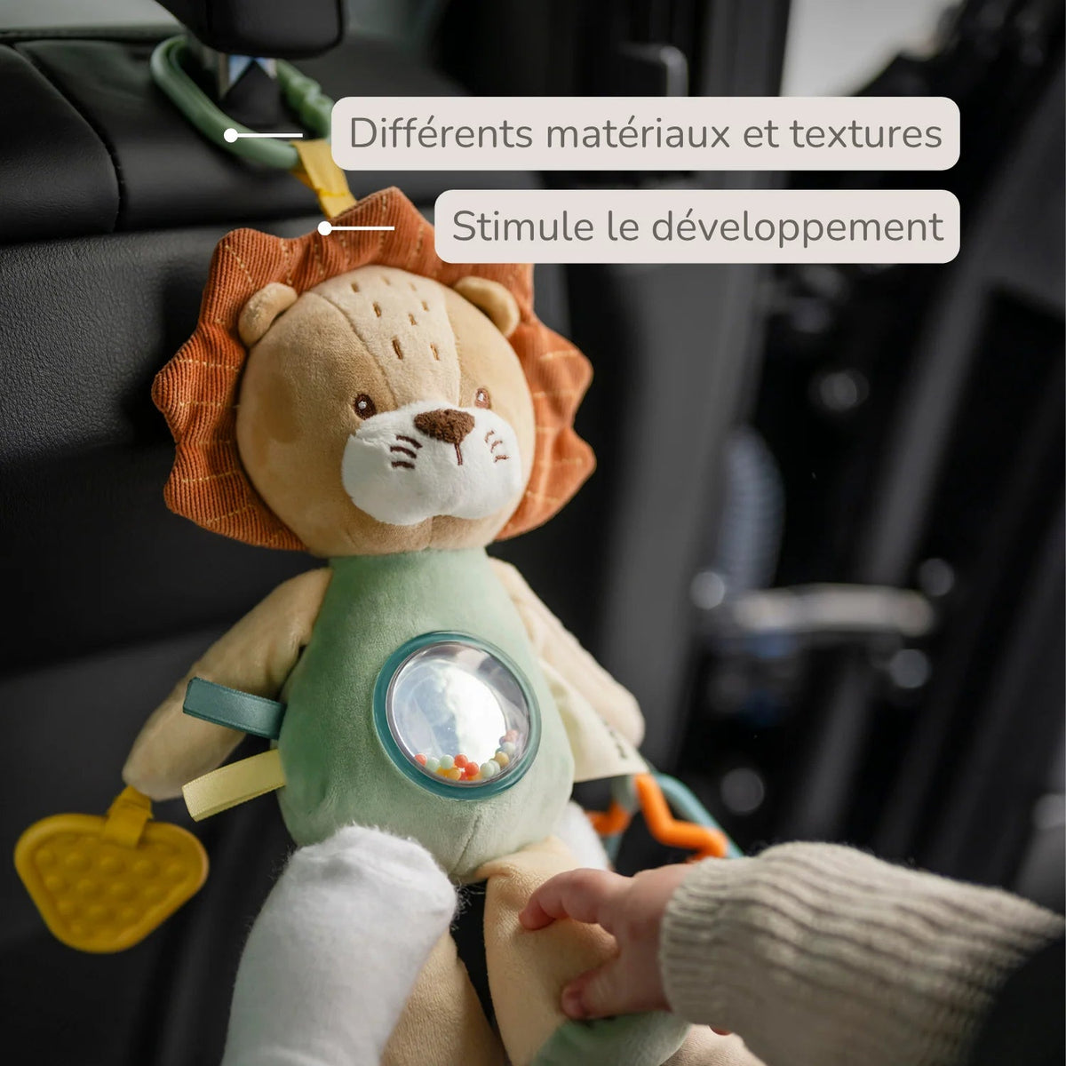Peluche d'activités Léon le Lion 25 cm – Nattou – Dès la naissance 🦁 NATTOU