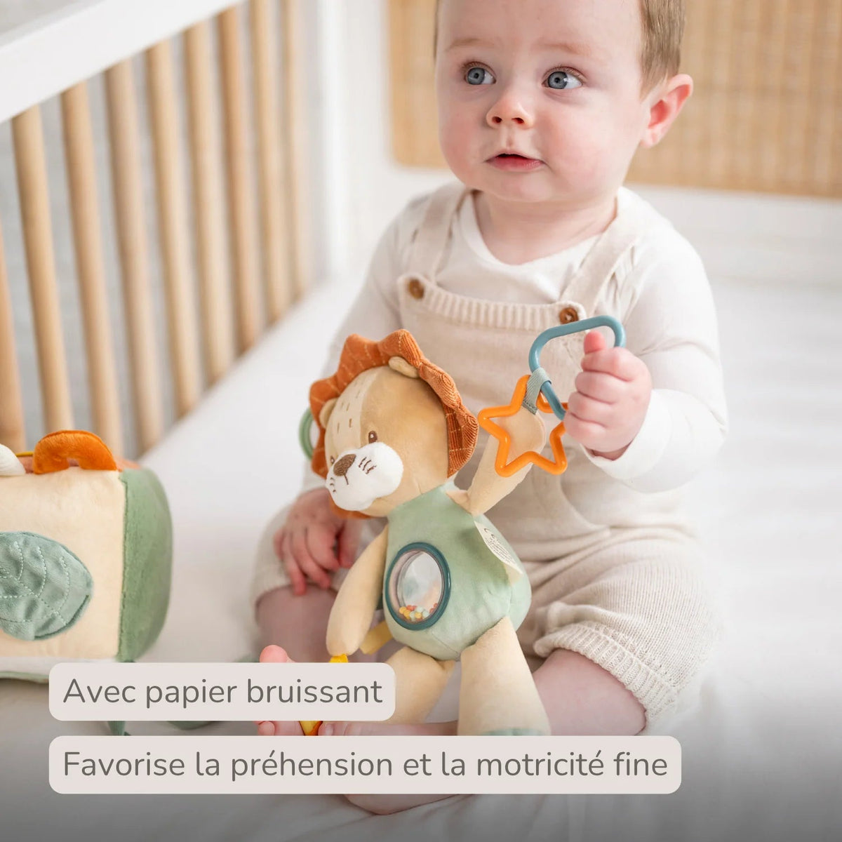 Peluche d'activités Léon le Lion 25 cm – Nattou – Dès la naissance 🦁 NATTOU